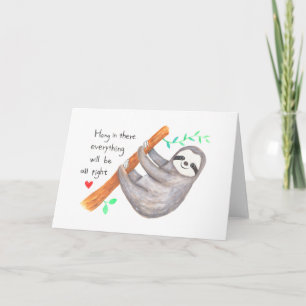 Hang in daar Schattigee Sloth Art sympathie krijge Kaart