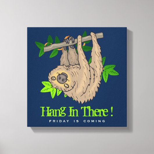 Hang in daar Sleuf op een boomtak Canvas Afdruk (Voorkant)