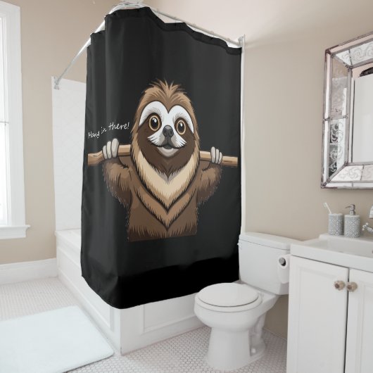 "Hang in daar": Slots bemoedigende woorden Douchegordijn (In situ)