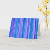 Hang in daar-Turquoise, Blauw, Violet Stripes Kaart (Gele Bloem)