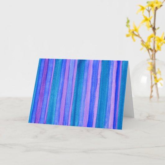 Hang in daar-Turquoise, Blauw, Violet Stripes Kaart (Gele Bloem)