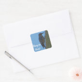 Hang in daar Woodpecker Foto Saguaro Cactus Vierkante Sticker (Envelop)