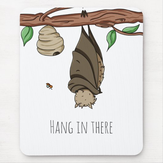 Hang in de Cartoon van het blote bad Muismat (Voorkant)