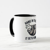 Hang in de luiaard grappig sarcastisch ontwerp mok (Voorkant links)