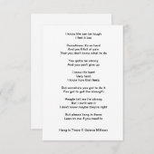 ‘Hang in het hier’ gedicht Informatiekaartje (Voorkant / Achterkant)