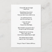 ‘Hang in het hier’ gedicht Informatiekaartje (Voorkant)