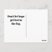 Hang in het Inspirerend gebergte in Fog Photo Briefkaart (Achterkant)