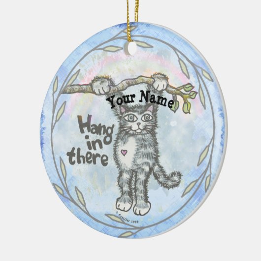 Hang In There Cat   Keramisch Ornament (Links)