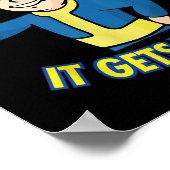 Hang In There It Gets Worse Boy Kids Funny Cute Me Poster (Hoek)