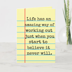 "Hang in There. It'll Work Out" Legal Pad Card Kaart