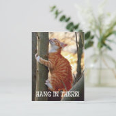 Hang in There met kat in de boom foto Briefkaart (Staand voorkant)