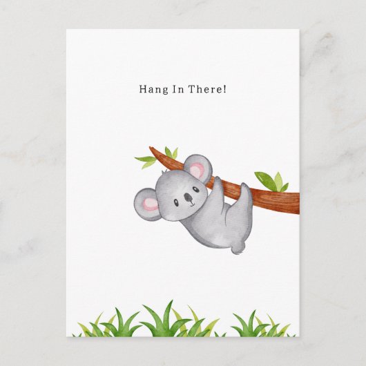 Hang In There Supportive Motivational Koala Card Briefkaart (Voorkant)