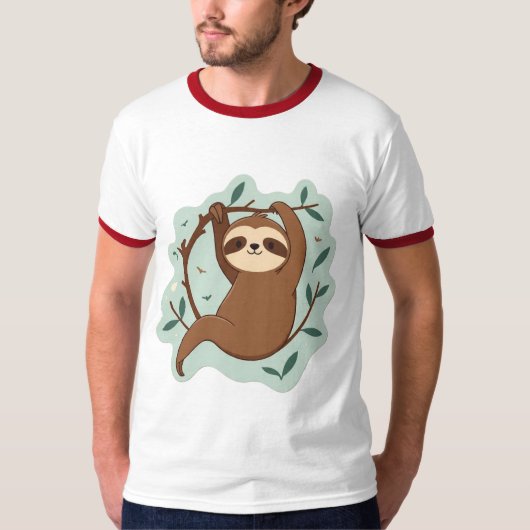 Hang Loose - Chill Sloth Vibes T-shirt (Voorkant)