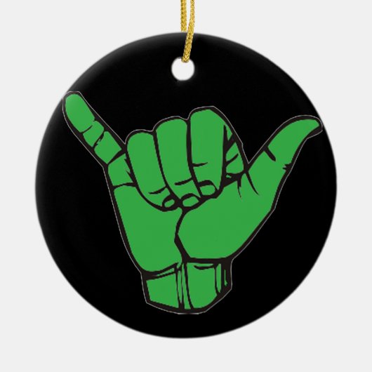 Hang Loose Green Keramisch Ornament (Voorkant)