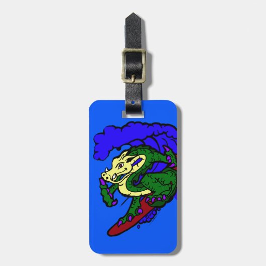 Hang Loose Surfing Dragon Bagagelabel (Voorkant verticaal)
