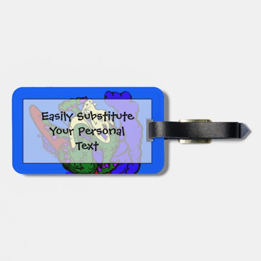 Hang Loose Surfing Dragon Bagagelabel (Achterkant horizontaal)