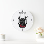 Hang op Black Cat Thunder_Cove Grote Klok (Huis)