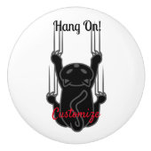 Hang op Black Cat Thunder_Cove  Keramische Knop (Voorkant)