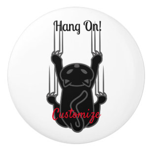 Hang op Black Cat Thunder_Cove Keramische Knop