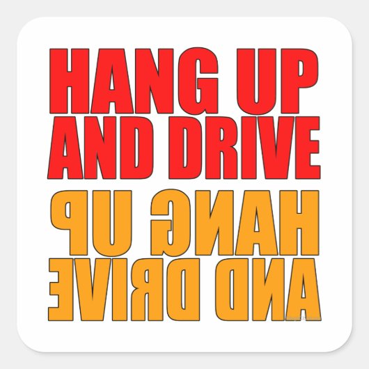 Hang op en rijd auto Slogan Stickers (Voorkant)