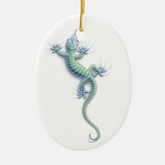 Hang op Gecko Keramisch Ornament (Voorkant)