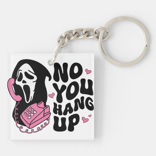 "Hang op" Ghostface Horror Fan Gift Sleutelhanger (Achterkant)
