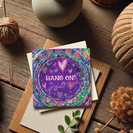 Hang op Leuk Paarse Aanmoedigingshart