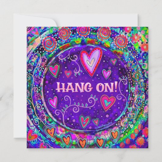 Hang op Leuk Paarse Aanmoedigingshart (Voorkant)