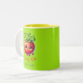 Hang op Little Tomato, Tomato Lover Gift, Tweekleurige Koffiemok (Voorkant links)