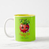 Hang op Little Tomato, Tomato Lover Gift, Tweekleurige Koffiemok (Links)