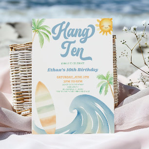 Hang Ten Beach Surf 10e Verjaardagsfeestje Kaart