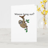 Hang uit het wenskaart van de Luiaard Kaart (Gele Bloem)