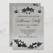 Hang uit met de Bats Halloween Party Invitation Kaart (Voorkant / Achterkant)