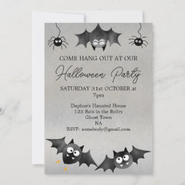 Hang uit met de Bats Halloween Party Invitation Kaart