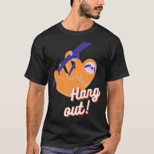 Hang uit Schattigee luie illustratie T-shirt