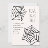 Hang uit Spider Web Illustratie Halloween Party Kaart (Voorkant)