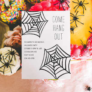 Hang uit Spider Web Illustratie Halloween Party Kaart