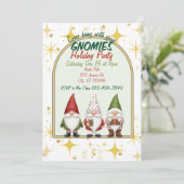 Hang with your Gnomies Holiday Party Invitation Kaart (Staand voorkant)