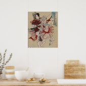 Hangakujo, Vrouw Samurai circa 1885 Poster (Keuken)