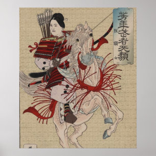 Hangakujo, Vrouw Samurai circa 1885 Poster