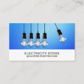Hangbare gloeilampen, elektricien visitekaartje (Voorkant)