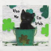 Hangbare Jack the Cat's St. Patrick's Day Bier Etiket (Enkel label)