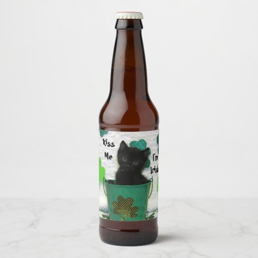 Hangbare Jack the Cat's St. Patrick's Day Bier Etiket (Voorkant)
