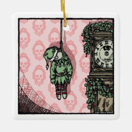 Hanged Elf Doll - Pop Gothic Holiday Keramisch Ornament