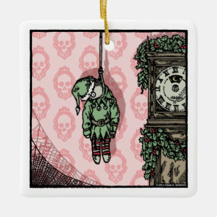Hanged Elf Doll - Pop Gothic Holiday Keramisch Ornament