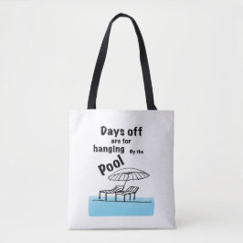 Hangen bij het zwembad tote bag