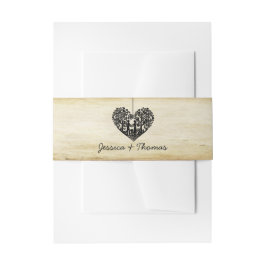 Hangen Collectie van het Hart Tree Vintage Wedding Uitnodigingen Wikkel