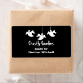 Hangen Ghosts Halloween Baking Labels, zwart Etiket (Insitu)