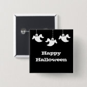 Hangen Ghosts Halloween Button, zwart Vierkante Button 5,1 Cm (Voorkant /achterkant)