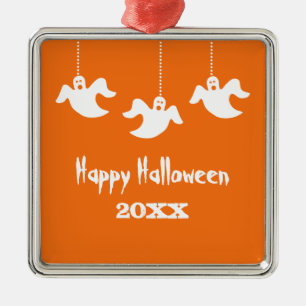 Hangen Ghosts Halloween Ornament, Sinaasappel Metalen Ornament